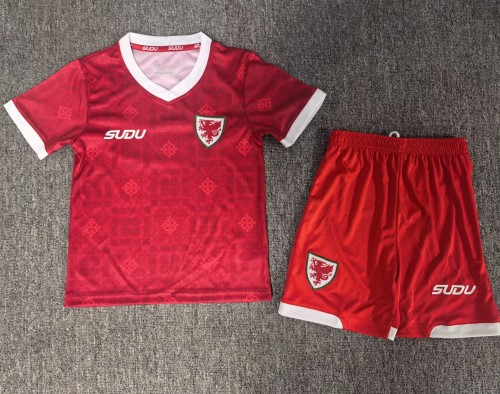 27-28 Wales Home Kids Soccer Jersey