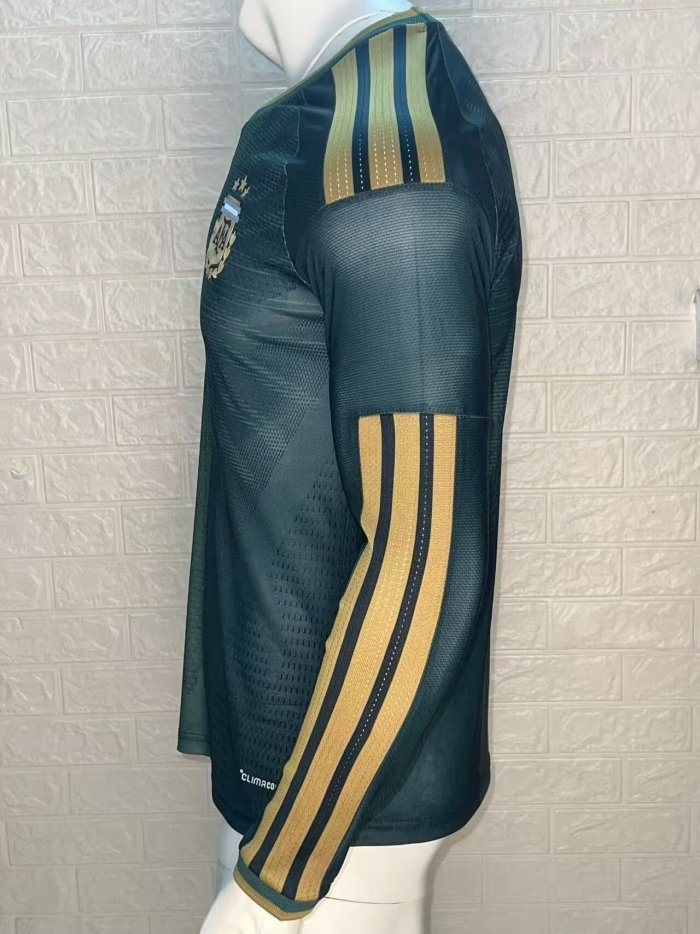 26-27 Argentina Green Messi Farewell Match Long Sleeve Player Version Soccer Jersey*长袖球员