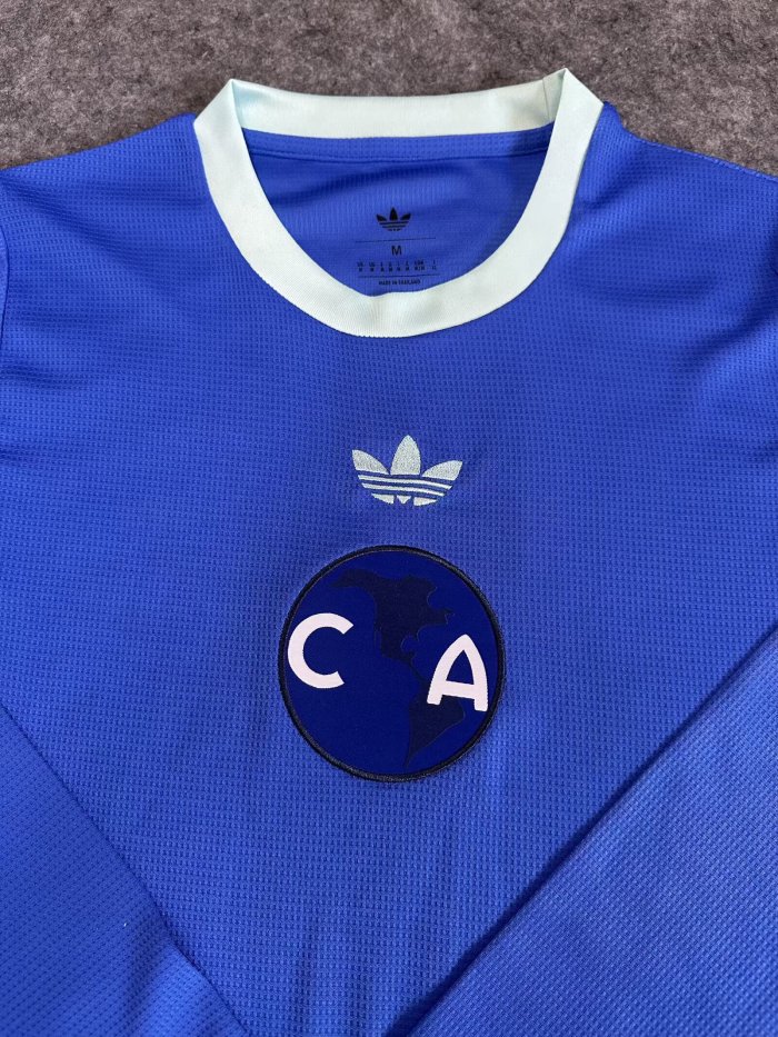 26-27 Club America Blue 110th Anniversary Edition Long Sleeve Fans Soccer Jersey (长袖)