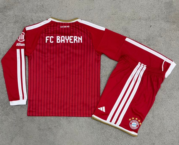 26-27 Bayern Home Long Sleeve Kids Soccer Jersey (长袖)