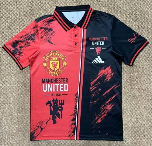 26-27 Man Utd Red Black Polo Short Sleeve