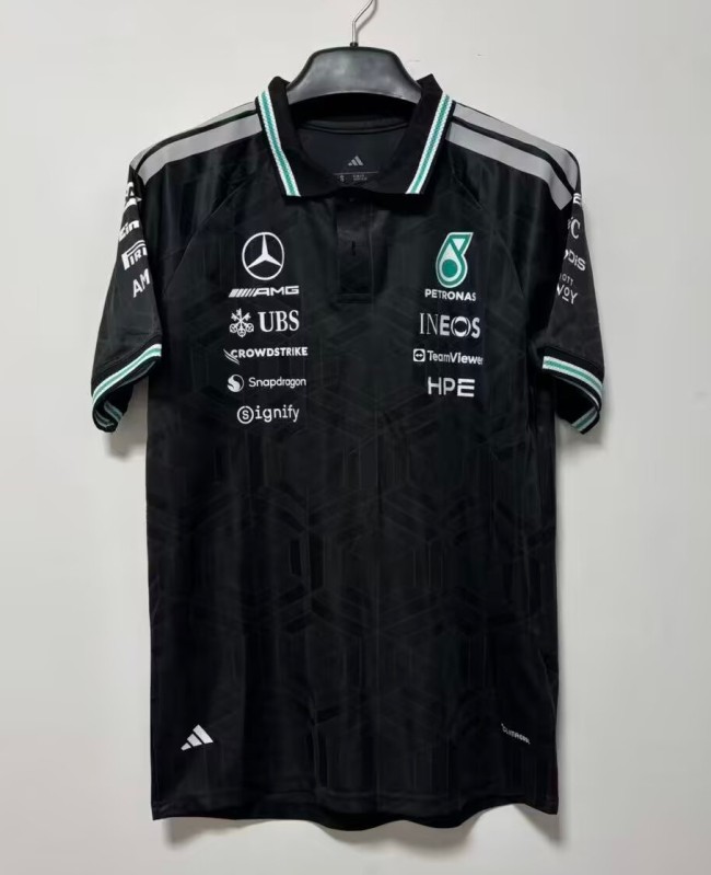 2026 F1 Benz New Pattern Short Sleeve Racing Suit
