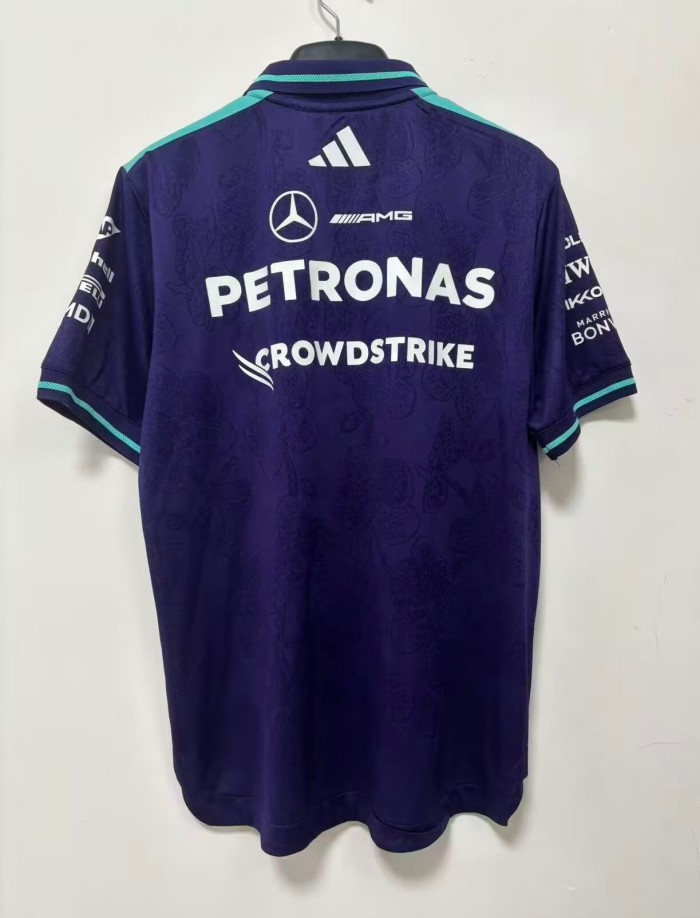 2026 F1 Benz New Pattern Short Sleeve Racing Suit