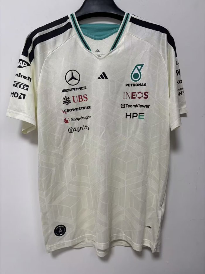 2026 F1 Benz New Pattern Short Sleeve Racing Suit