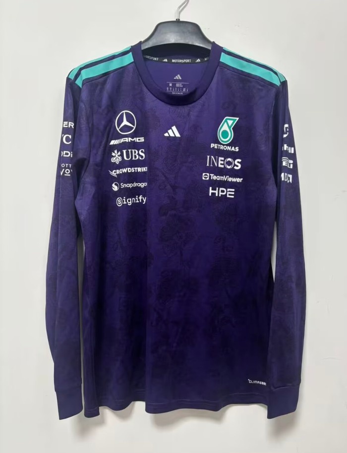 2026 F1 Benz New Pattern Long Sleeve Racing Suit