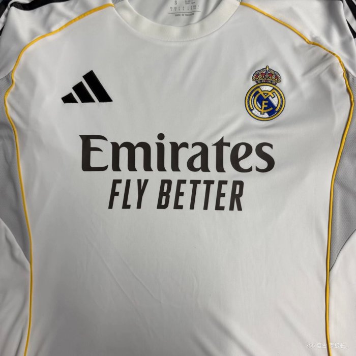 25-26 RMA Home Long Sleeve Fans Soccer Jersey (长袖)