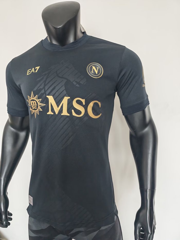 26-27 Napoli Fourth Black Player Version Soccer Jersey