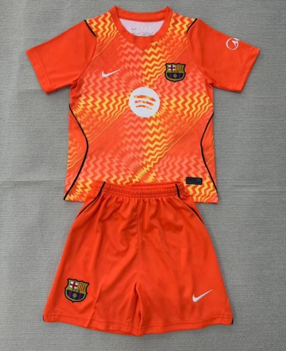 26-27 BAR Orange GoalKeeper Kids Soccer Jersey
