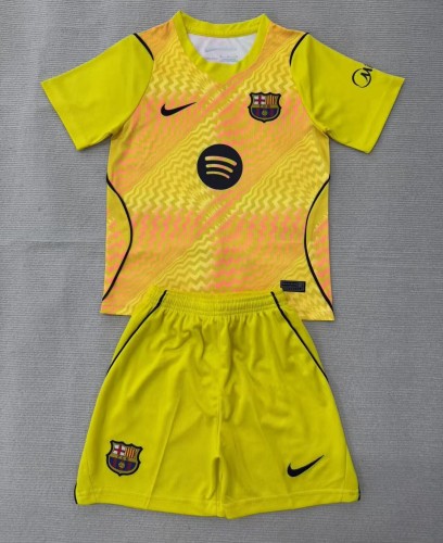 26-27 BAR Yellow GoalKeeper Kids Soccer Jersey