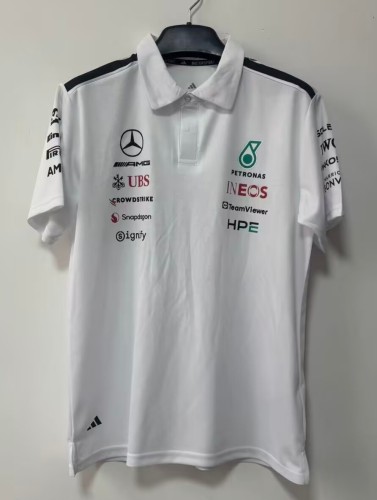 2026 F1 Benz New Pattern Short Sleeve Racing Suit