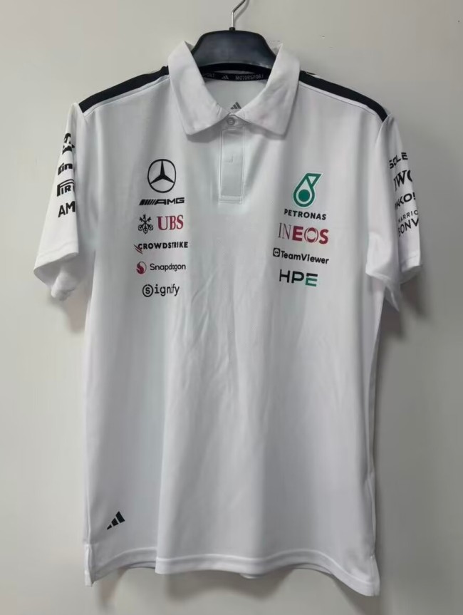 2026 F1 Benz New Pattern Short Sleeve Racing Suit