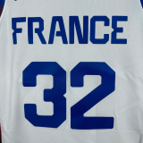 2024 Olympic Game France WEMBANYAMA # 32 White Basketball Jersey