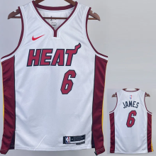 22-23 HEAT JAMES #6 White Top Quality Hot Pressing NBA Jersey