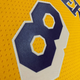 1997 LAKERS BRYANT #8 Yellow Retro Top Quality Hot Pressing NBA Jersey