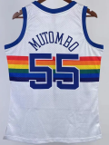 1991-92 Nuggets MUTOMBO #55 White Retro Top Quality Hot Pressing NBA Jersey