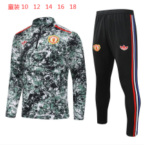 24-25 Man Utd High Quality Kids Half Pull Tracksuit