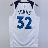 22-23 Timberwolves TOWNS #32 White Top Quality Hot Pressing NBA Jersey