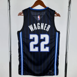 22-23 Magic WAGNER #22 Black Away Top Quality Hot Pressing NBA Jersey（黑色条纹）