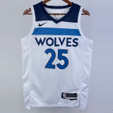 22-23 Timberwolves ROSE #25 White Top Quality Hot Pressing NBA Jersey