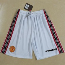 1998-1999 Man Utd White Retro Shorts Pants