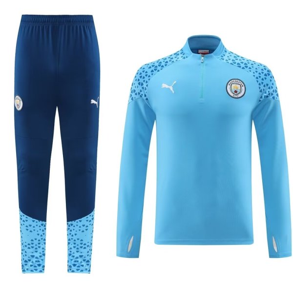 23-24 Man City High Quality Half Pull Tracksuit