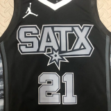 22-23 SA Spurs DUNCAN #21 Black Top Quality Hot Pressing NBA Jersey (Trapeze Edition)