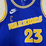 22-23 WARRIORS GREEN #23 Blue Top Quality Hot Pressing NBA Jersey (Retro Logo)
