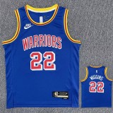 Warriors WIGGINS #22 Blue 75th Anniversary Retro NBA Jersey