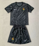 2024 France European Cup Black Kids Soccer Jersey