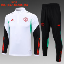 23-24 Man Utd High Quality Kids Half Pull Tracksuit