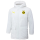 24-25 Dortmund White Hooded Windbreaker Fabric Cotton Coat