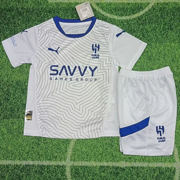 24-25 Al-Hilal Away Kids Soccer Jersey