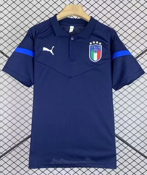 24-25 Italy Royal Blue Polo Short Sleeve