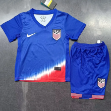 24-25 USA Away Kids Soccer Jersey