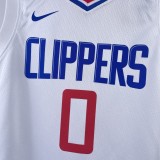 2023 Clippers WESTBROOK #0 White Top Quality Hot Pressing Kids NBA Jersey