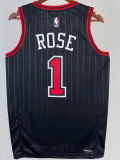 22-23 BULLS ROSE #1 Black Top Quality Hot Pressing NBA Jersey (Trapeze Edition)