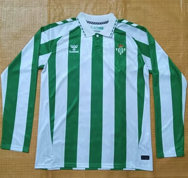 24-25 Real Betis Home Long sleeves Fans Soccer Jersey