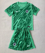 24-25 NetherIands Green GoalKeeper Kids Soccer Jersey