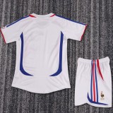 2006 France Away Retro Kids Soccer Jersey