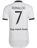 22-23 Man Utd Away White Fans Soccer Jersey