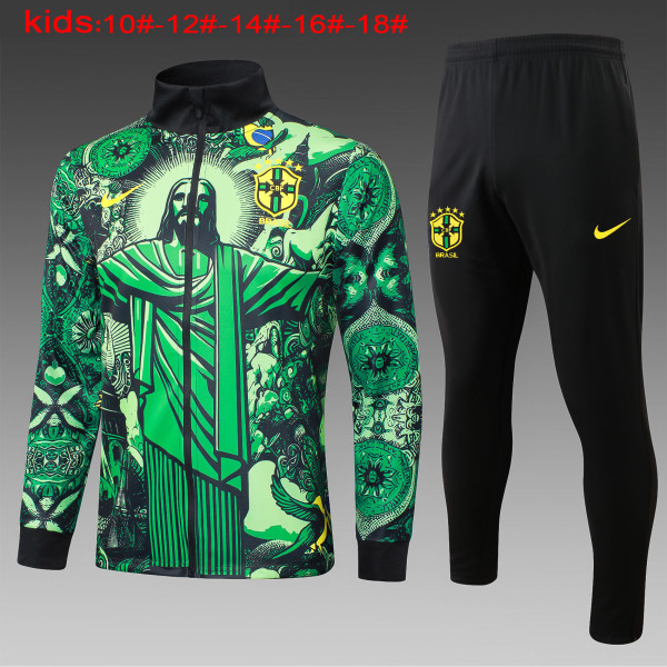 24-25 Brazil High Quality Kids Jacket Tracksuit