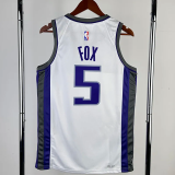22-23 KINGS FOX #5 White Home Top Quality Hot Pressing NBA Jersey(V领）