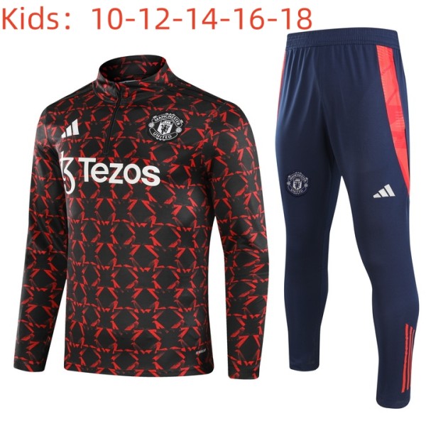 24-25 Man Utd High Quality Kids Half Pull Tracksuit