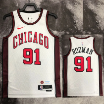 22-23 Bulls RODMAN #91 White City Edition Top Quality Hot Pressing NBA Jersey