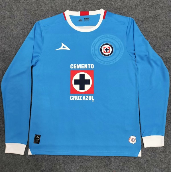 24-25 Cruz Azul Home Long sleeves Fans Soccer Jersey