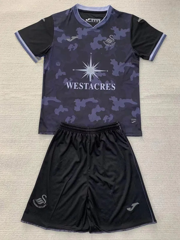 24-25 Swansea Away Kids Soccer Jersey
