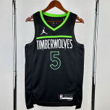 22-23 TIMBERWOLVES EDWARDS #5 Black Top Quality Hot Pressing NBA Jersey (Trapeze Edition)