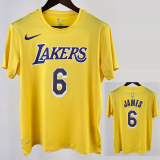 2023 LAKERS JAMES #6 Yellow Quick drying T-shirt