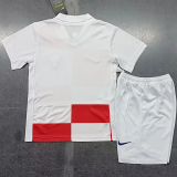 2024 Croatia European Cup Home Kids Soccer Jersey