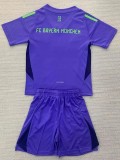 24-25 Bayern Purple GoalKeeper Kids Soccer Jersey